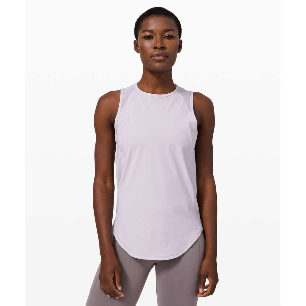 Lululemon Sculpt Tank Top Womens 4 Lavender Purple Mesh Back Keyhole Running